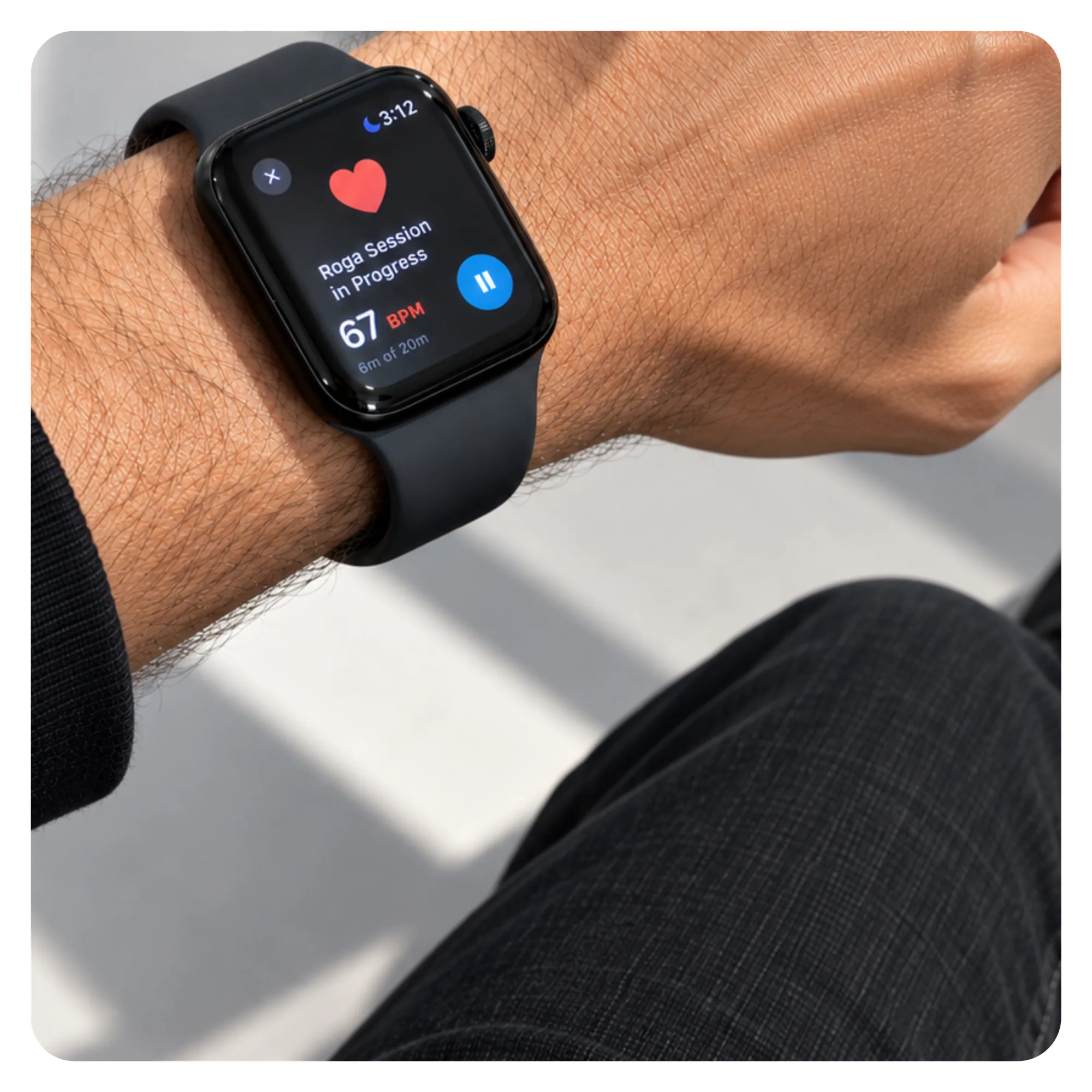 Roga app: heart rate before, during and after a session