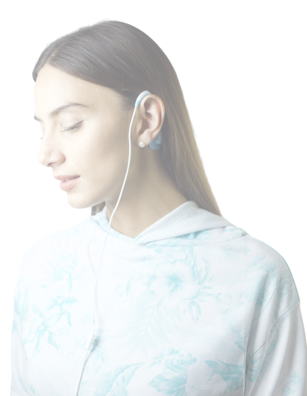 Person wearing the Roga vagus nerve stimulation wearable
