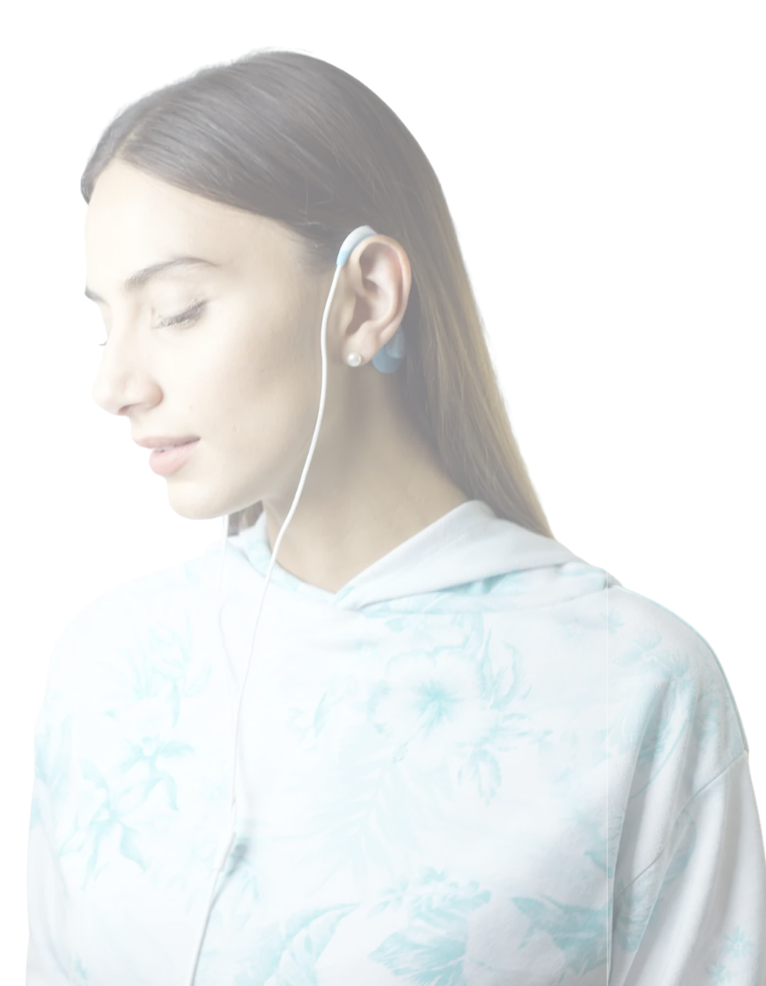Person wearing the Roga vagus nerve stimulation wearable