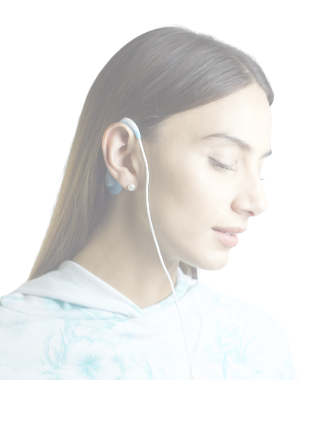 Person wearing the Roga vagus nerve stimulation wearable